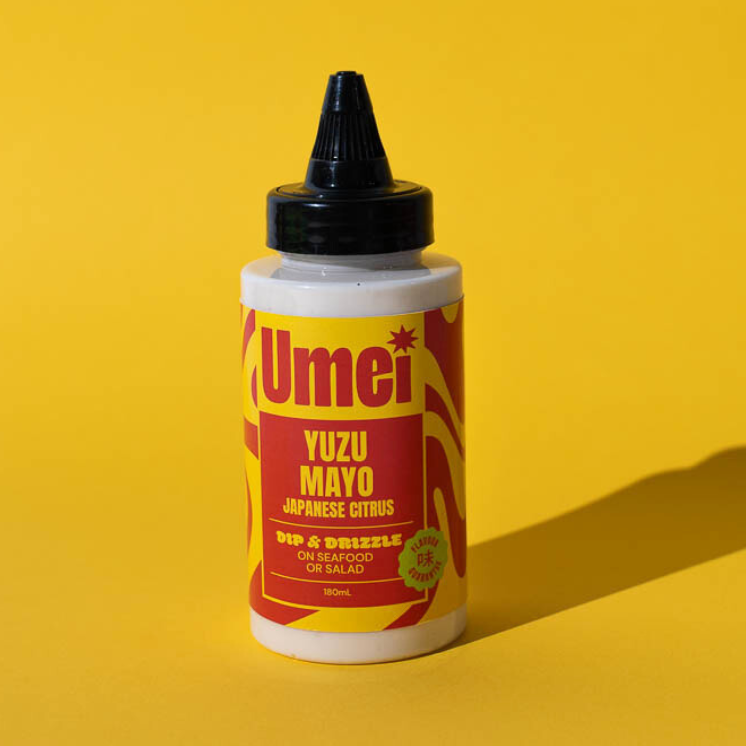 Umei Yuzu Mayo on yellow background