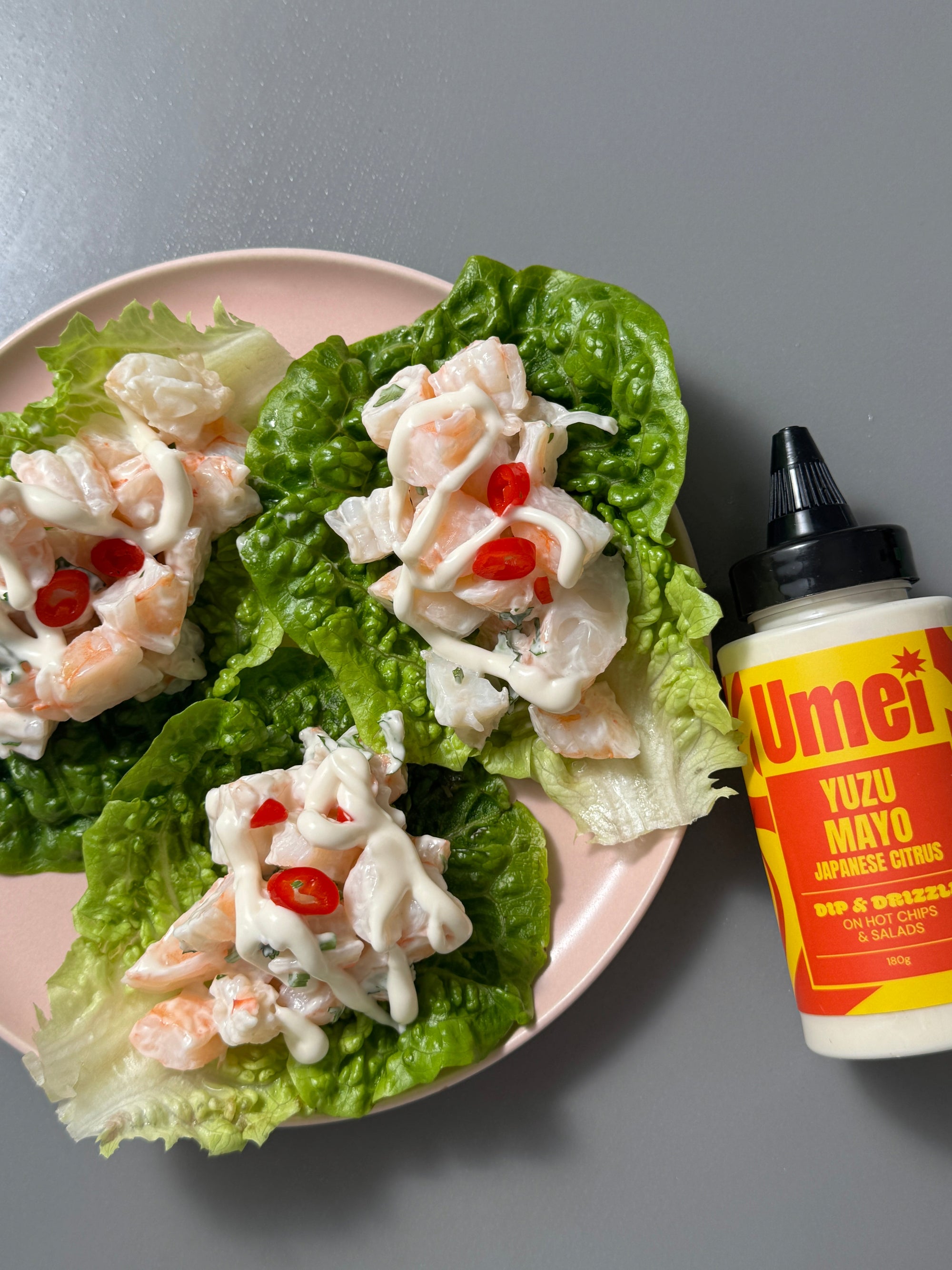 Yuzu Prawns Lettuce Cups