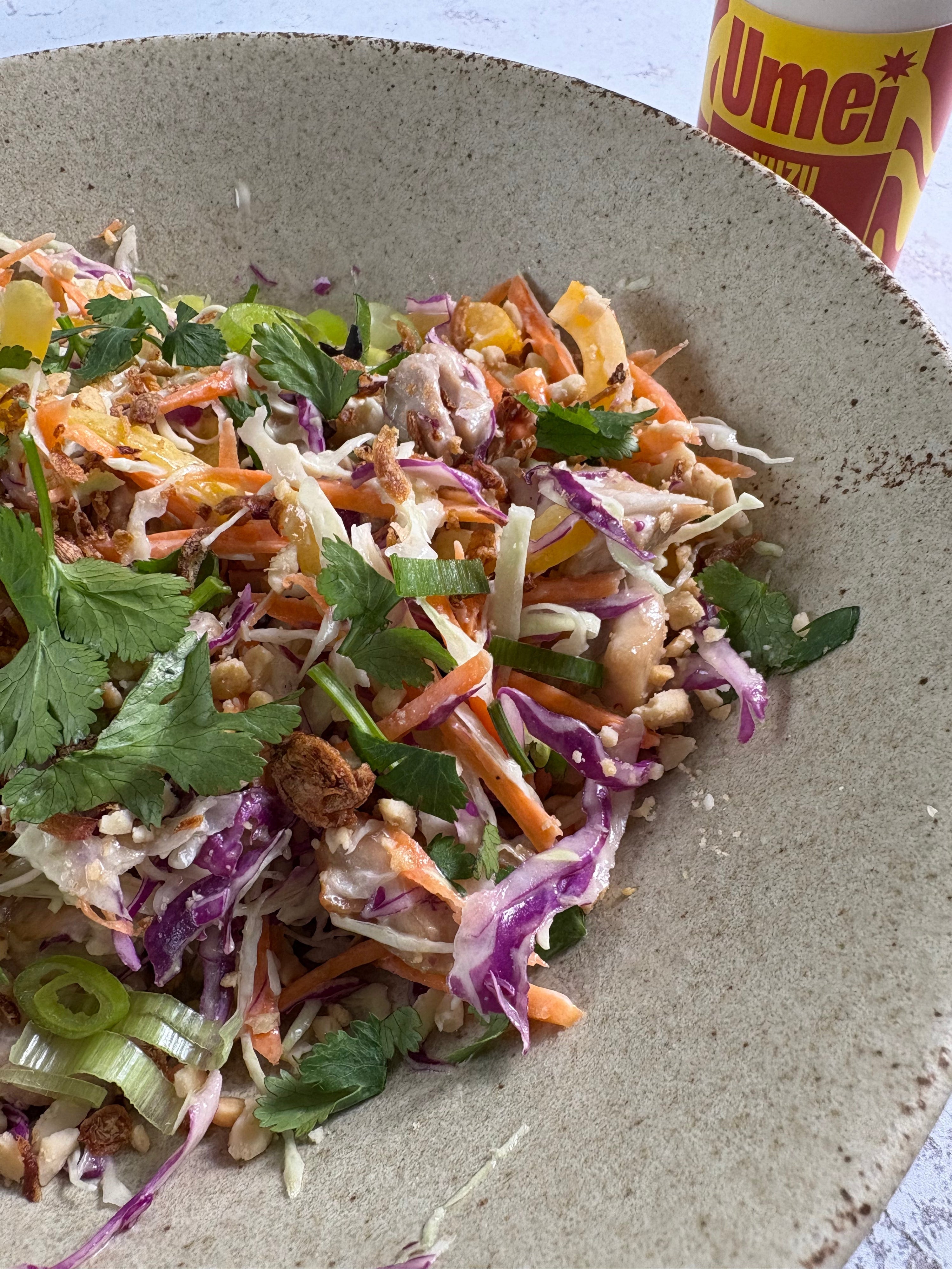 Asian Slaw with Prawns & Creamy Yuzu Mayo