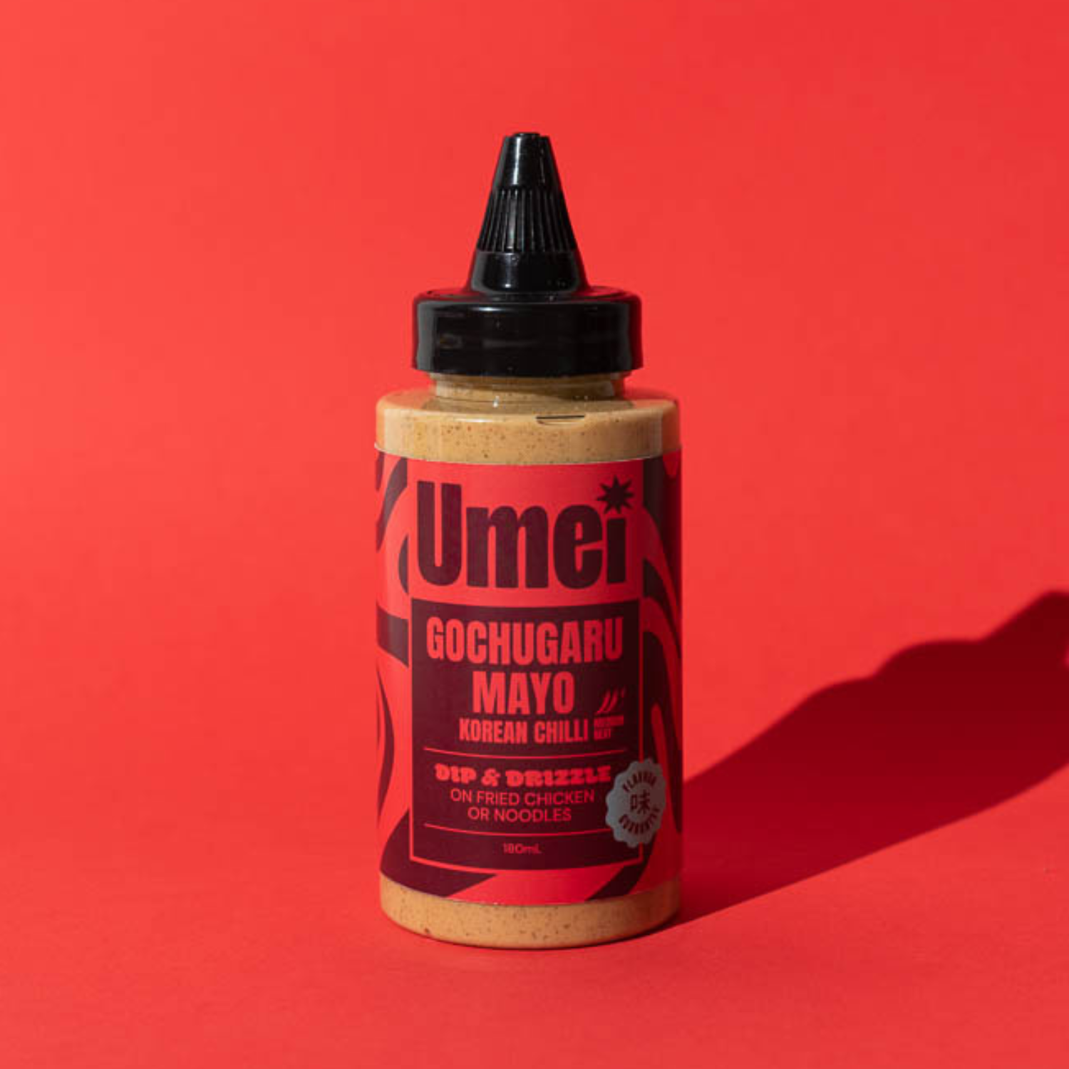 Umei Gochugaru Mayo on red background